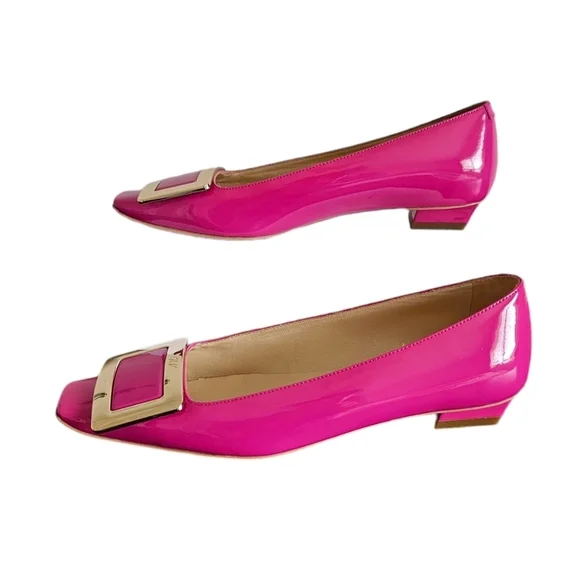 Roger Vivier Patent Leather Pink balet heels. Size EU 35 New - Picture 4 of 5